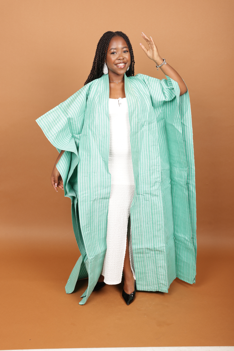 Teal Striped Asoke Jacket