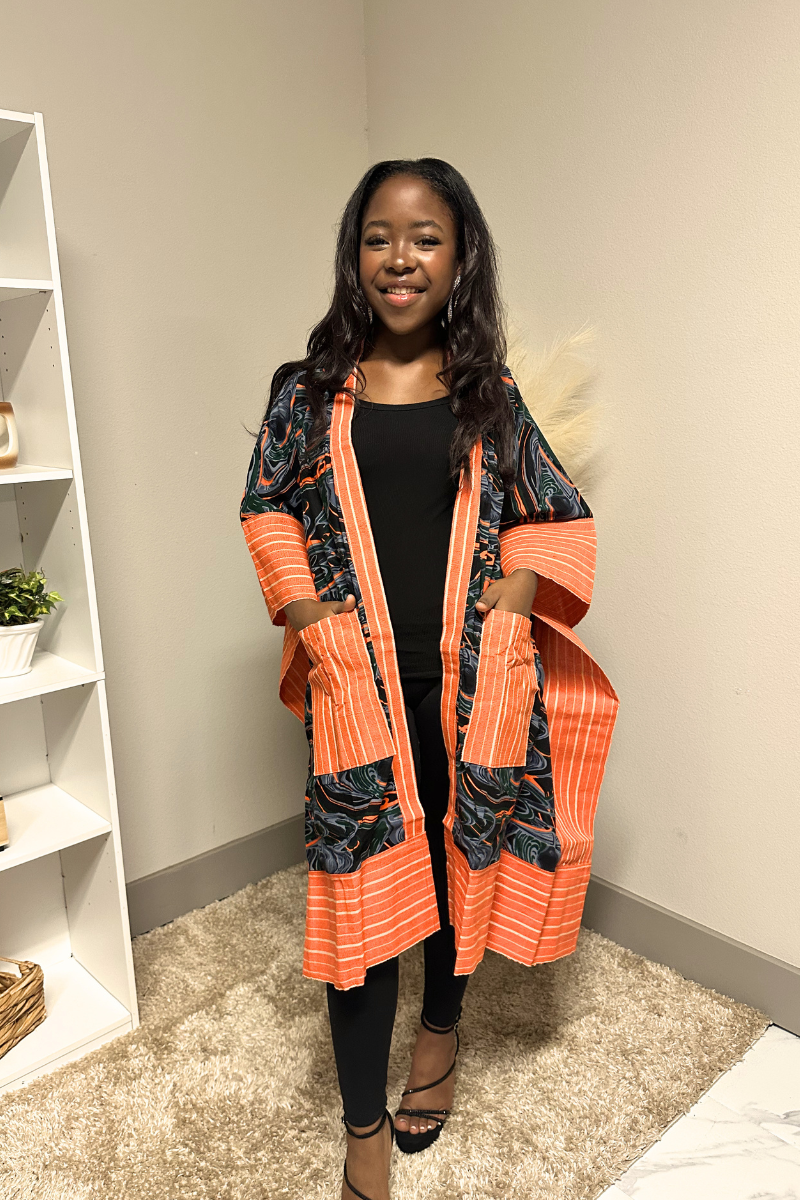 Orange Kimono Jacket