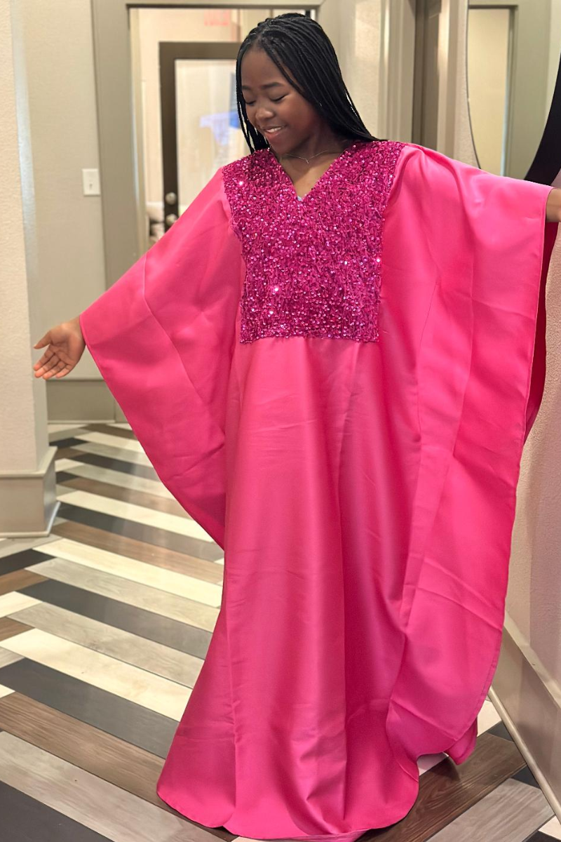 Pink Glitter Ankara Dress