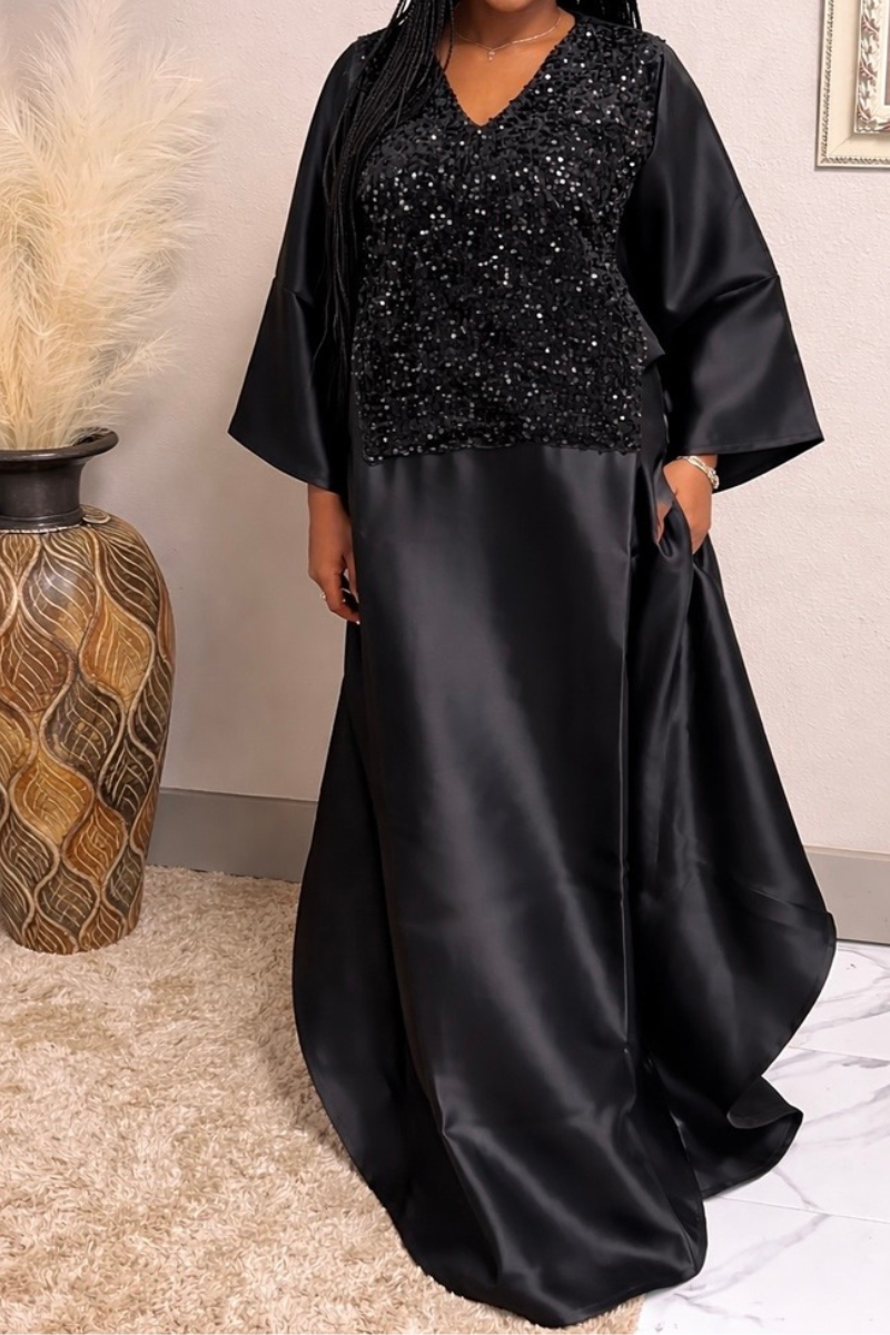 Black Glitter Ball Dress