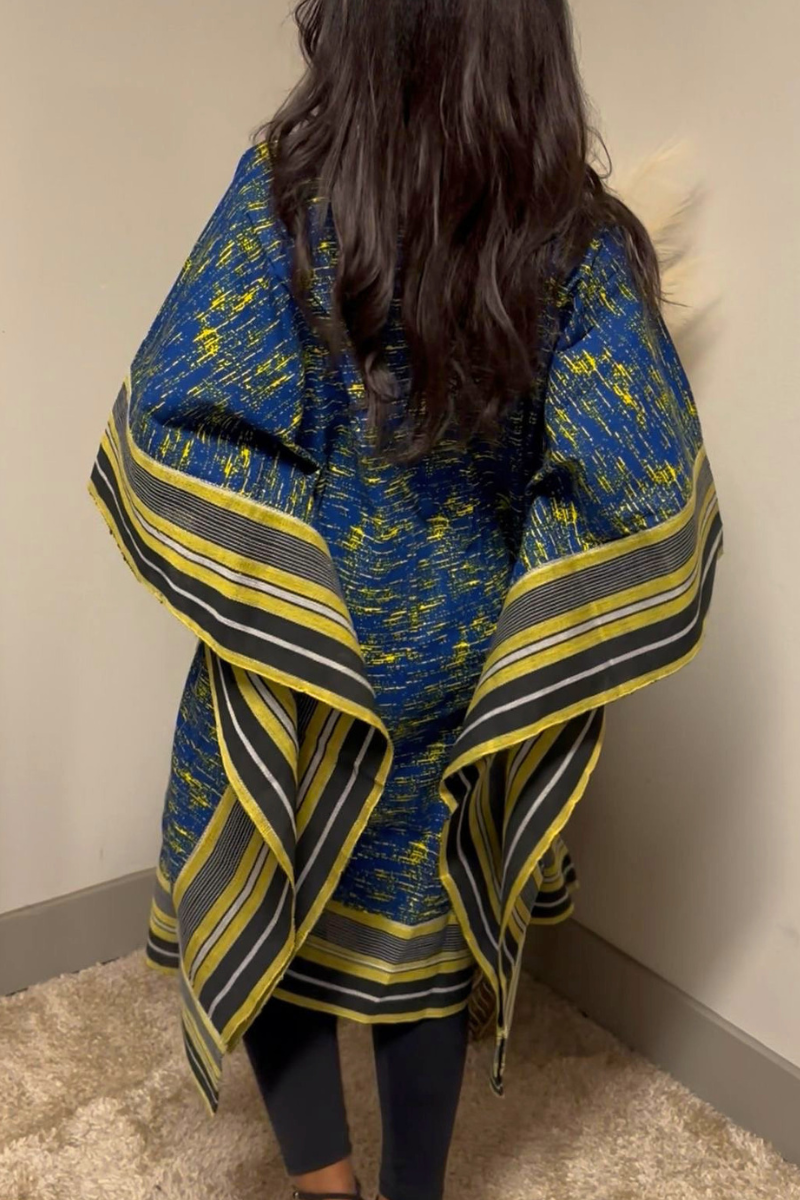 Short Blue Kimono Jacket