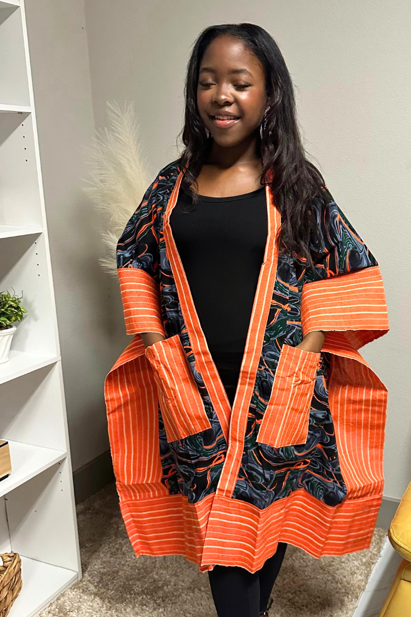 Orange Kimono Jacket